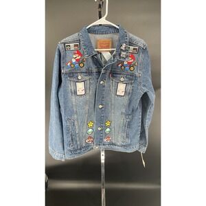 NEW W/ Tags!LEVI'S SUPER MARIO NINTENDO VINTAGE FIT TRUCKER DENIM JACKET Boys XL